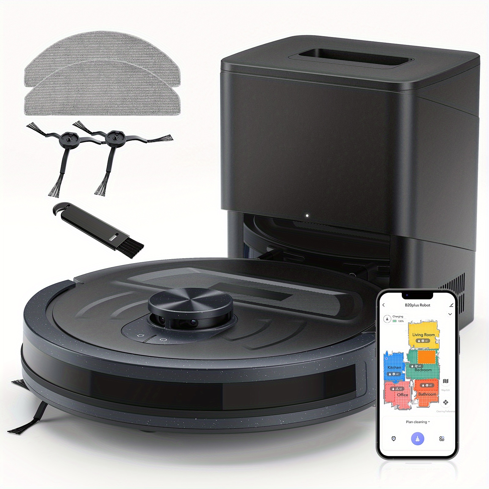 Die Lubluelu L15 MAX Saugroboter und Wischmopp ist eine verbesserte Version der L15 Plus, mit einer 3-in-1-Funktion zum Kehren, Saugen und Wischen. Sie wird mit einer selbstentleernden Station geliefert, die bis zu 3 Liter Fassungsvermögen für 70 Tage hat.