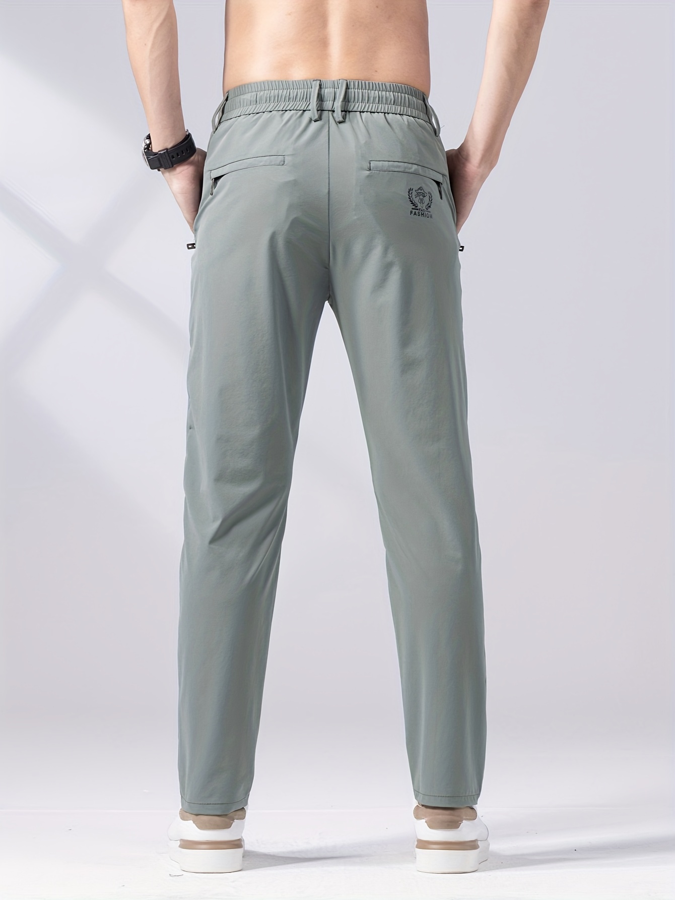 Stretch Denim Pants Solid Slim Fit Jeans Men Casual Biker