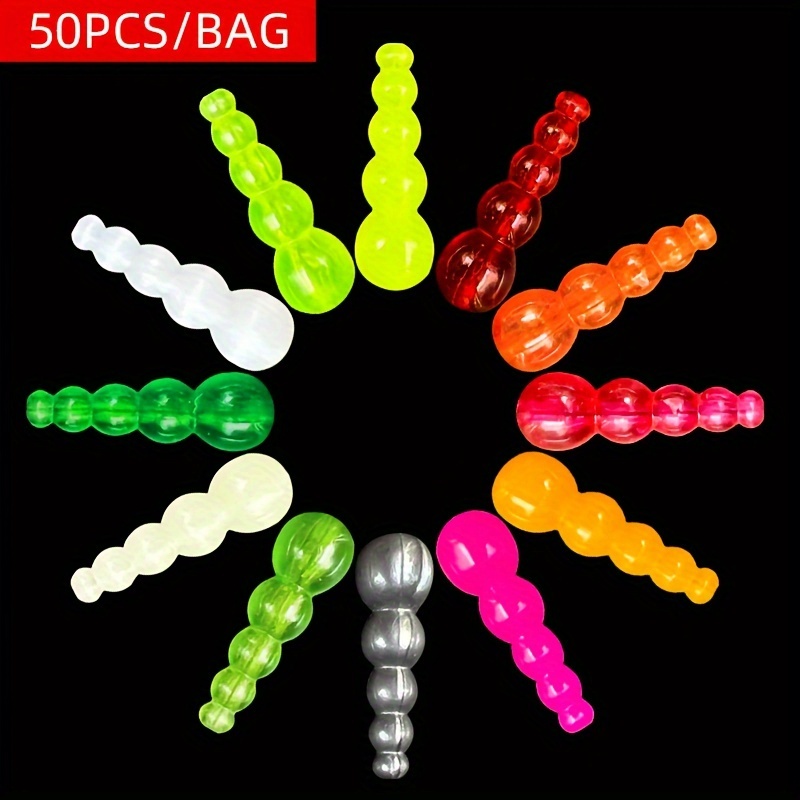 

50pcs Fishing Beads Gear Accessories, Mixed Color Tapered Lure Beads For Trout, Spinner Rig & Inline Spinner Making – Fishing Tackle With No Battery Or Required