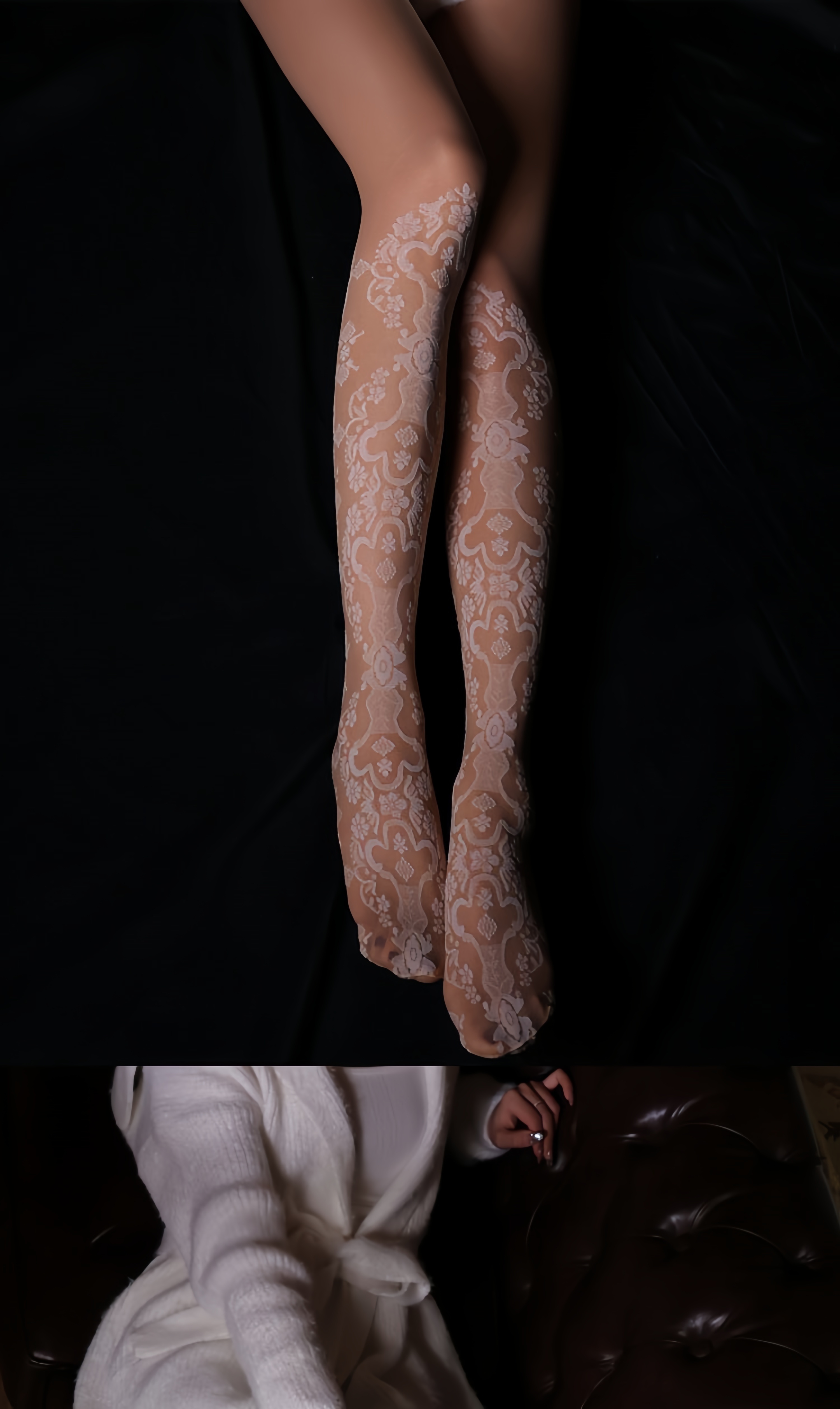 1 pair vintage floral lace pantyhose 1 pair womens vintage floral lace pantyhose thin stretchy nylon blend ethnic pattern knitted stockings 91 polyamide 9 elastane hand washable 89g m lightweight fabric Product details 1