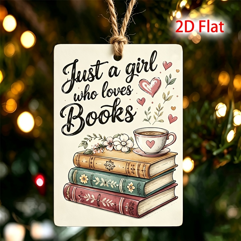 TEMU 2d Flat, 1pc Artistic Vintage Book Coffee Cup Pendant, Decorative Hanging Ornament For Book-loving Girls, Suitable For Backpacks, Keys, Desks,