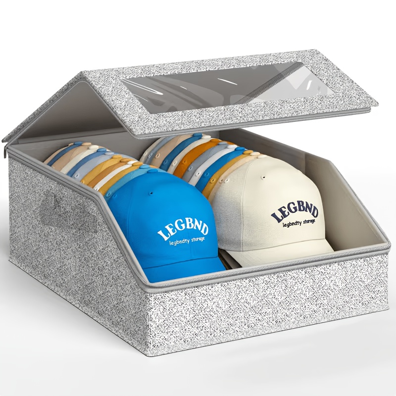1pc Large-capacity Baseball Cap Storage Box With Space- Rectangular Design & Suitable For Wardrobe, Bedroom, Entryway, Display - For Caps, Hats, Caps Storage Shelf For Retail Or Use