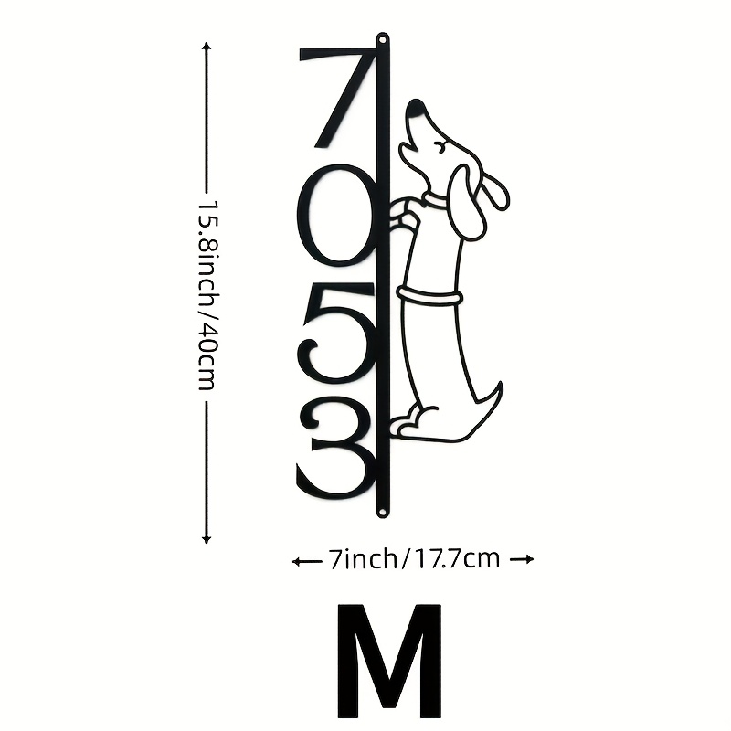 TEMU Personalized Dachshund Metal Doorplate - House Number With Name And Number, Dachshund Shaped Outdoor/house Plaque, Dog Lover Gift, Durable Metal