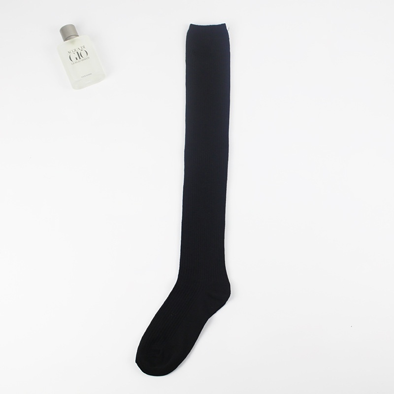 E-shop 1/2 Paar Herbst Winter Neue Gestreifte Kniestrümpfe, Damen Plüschsocken Warm Einfarbig Lange Röhre Hohe Röhre Damenstrümpfe