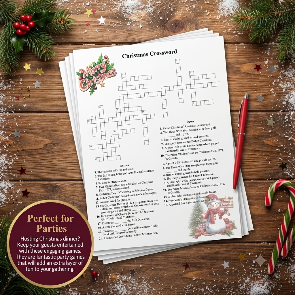 Christmas Crossword Game, 1pc/20pcs/30pcs