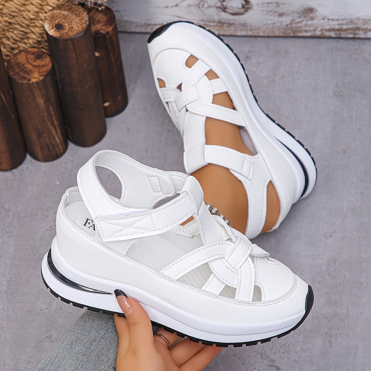 womens summer openwork wedge sandals with invisible height increase holiday gift fashionable and versatile casual sneakers women shoes