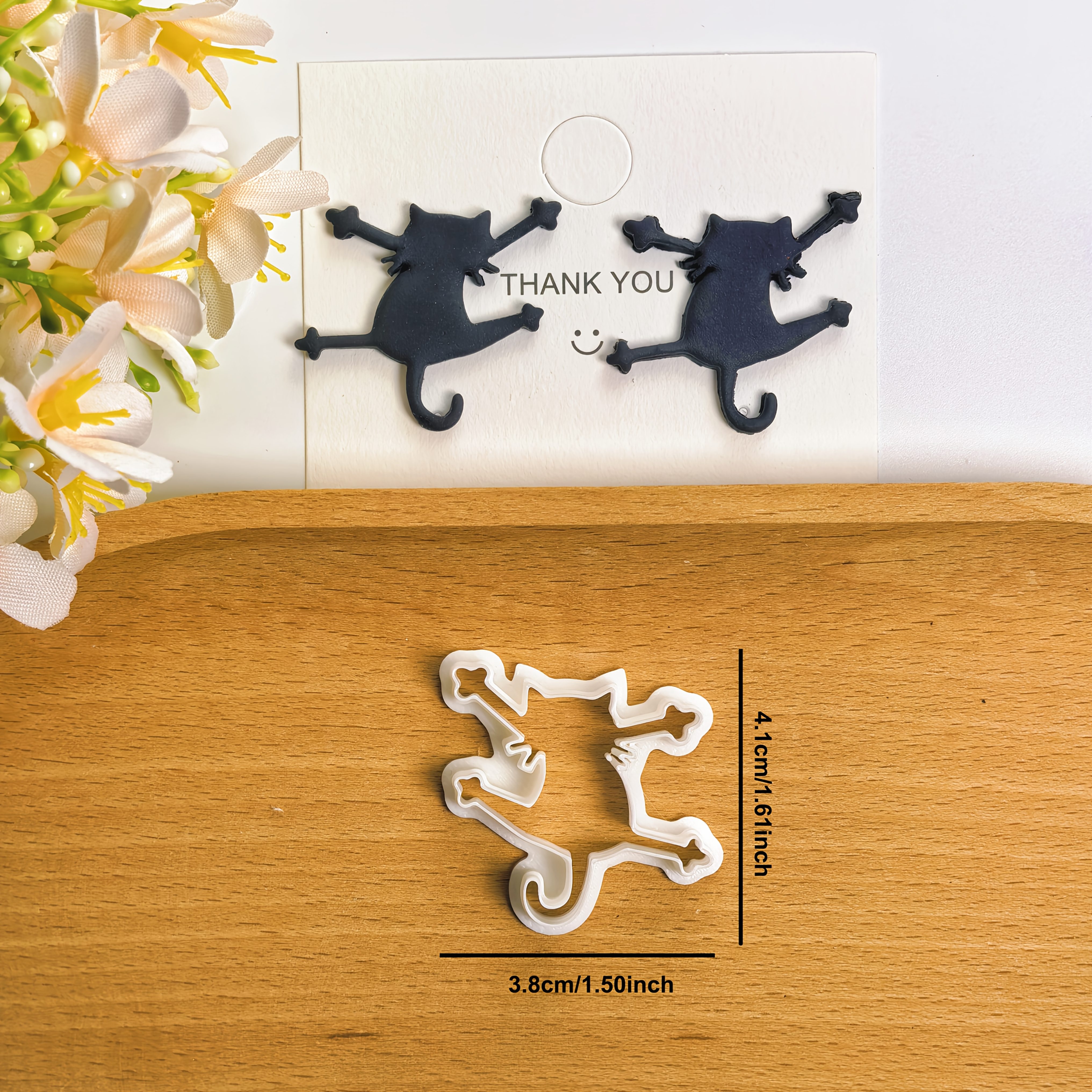 TEMU Molde de Arcilla en de Estilo INS - Cortador de Arcilla de Gato Lindo con Exageradas, Moldeado DIY de Precisión para Joyería, Aretes, Broches y