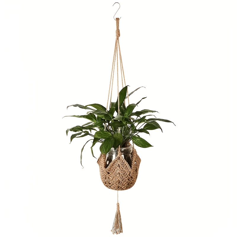 TEMU 1pc Bohemian Resin Hanging Basket - Oval Wall Decor Suitable For Indoor/outdoor, Rustic Plant Hanger For Plants, Flowers, Vines, Resin Basket