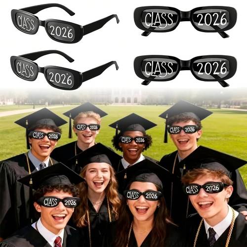 gift for her him 7pcs set 2026 graduation glasses 2026 graduate polymer glasses graduation party supplies photo booth props diy photo decoration glasses for graduation back to