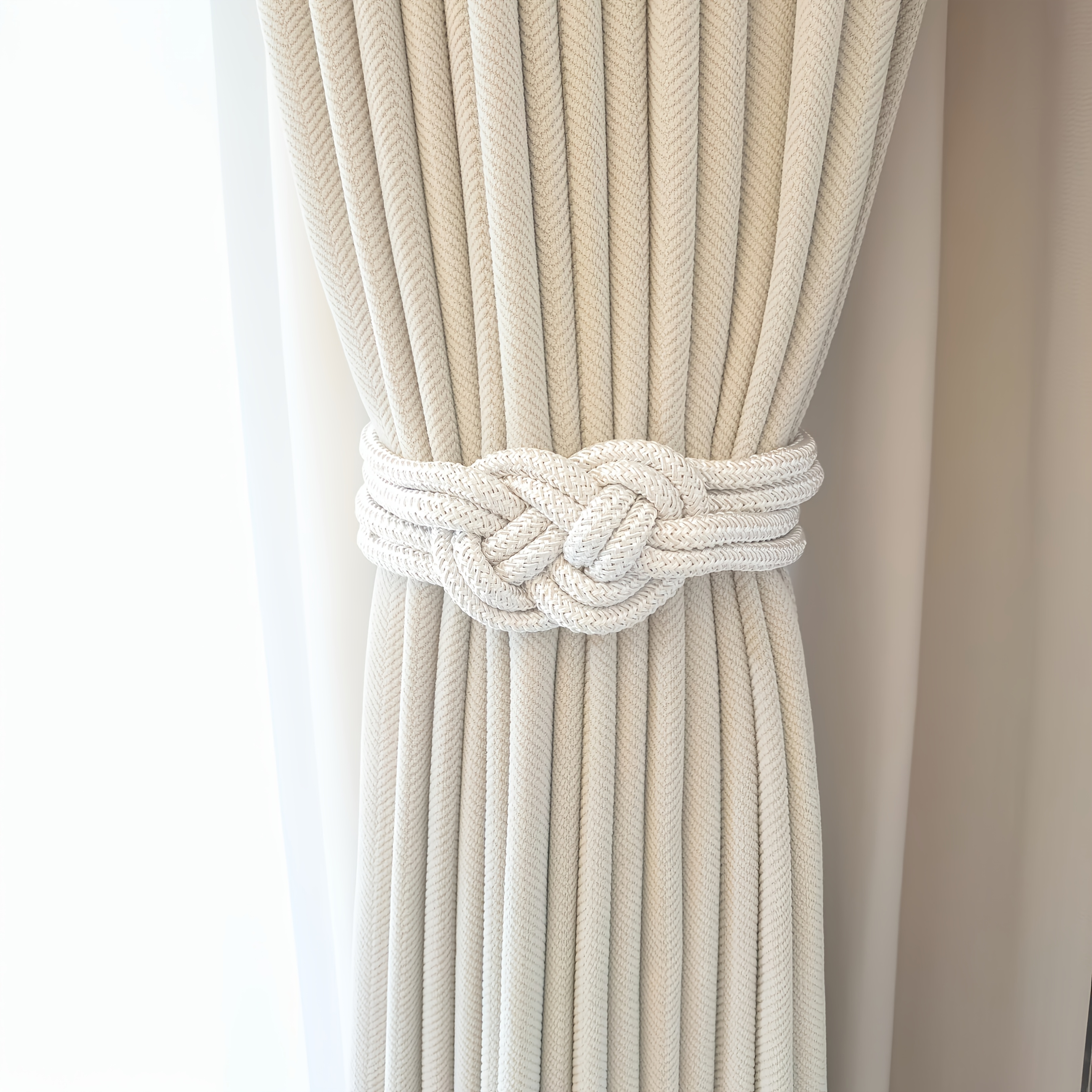 1pc of Stylish Magnetic Curtain Tie, Polished Surface Plastic Wall Hanging Rope, with Chinese Knot Design, Easy to Install Light Luxury Decorative Buckle, Suitable for Bedroom, Practical Hook