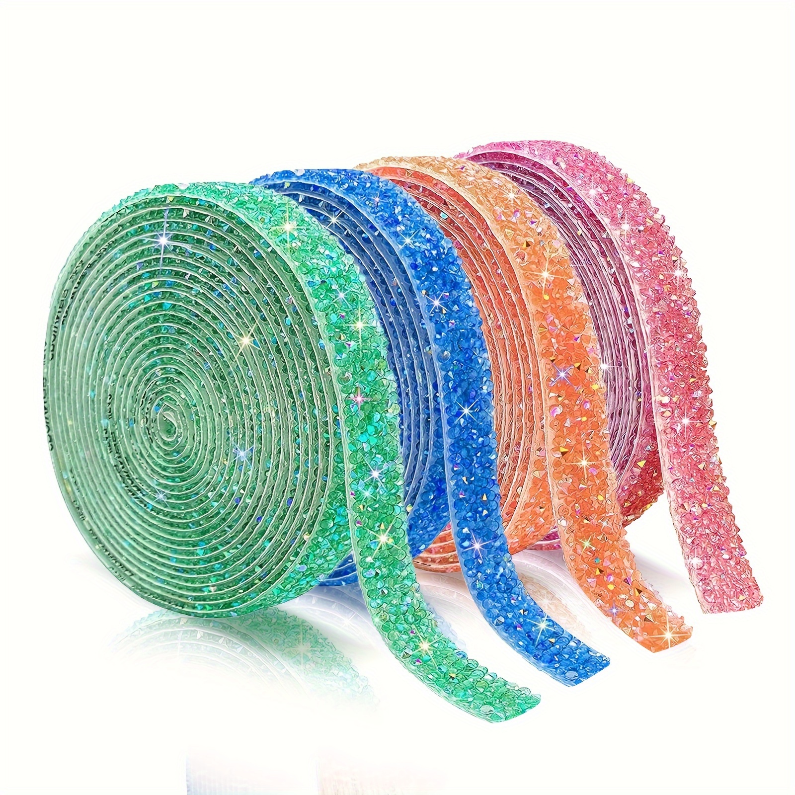 

4pcs Self-adhesive Ab , Total - Sparkling Resin Strip For Diy Crafts, Christmas & Wedding Decorations