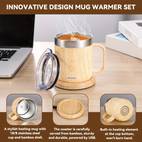 usb powered coffee heater and mug set with 10 hour auto off stainless steel ideal for office use no battery required christmas halloween thanksgiving coffee bar accessories travel mug with lid and handle travel mug with spout travel mug spout mug with lid mug warmer tea heater tea warmer cup heater tea little heater mug heater tea heater for brewing jug with heater on candle tea accessory tea pot base tea small heater