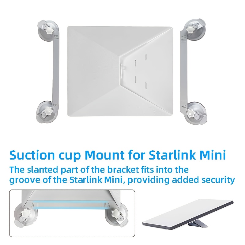 Support Mini Ventouse Starlink avec Monture Ventouse pour Vitres de Voiture et Toit Ouvrant, Adaptateur Écrou Ventouse pour Toit Ouvrant Starlink Mini