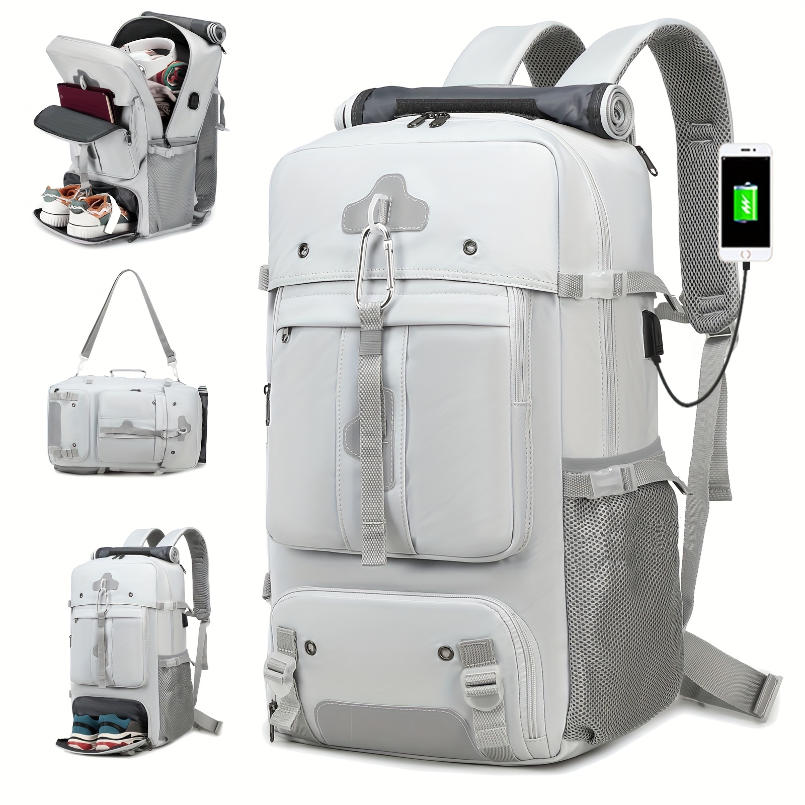 Lekebobor 18-inch Rolling Backpack - Convertible Wheeled Laptop Bag For Travel, Fits 15.6" Device