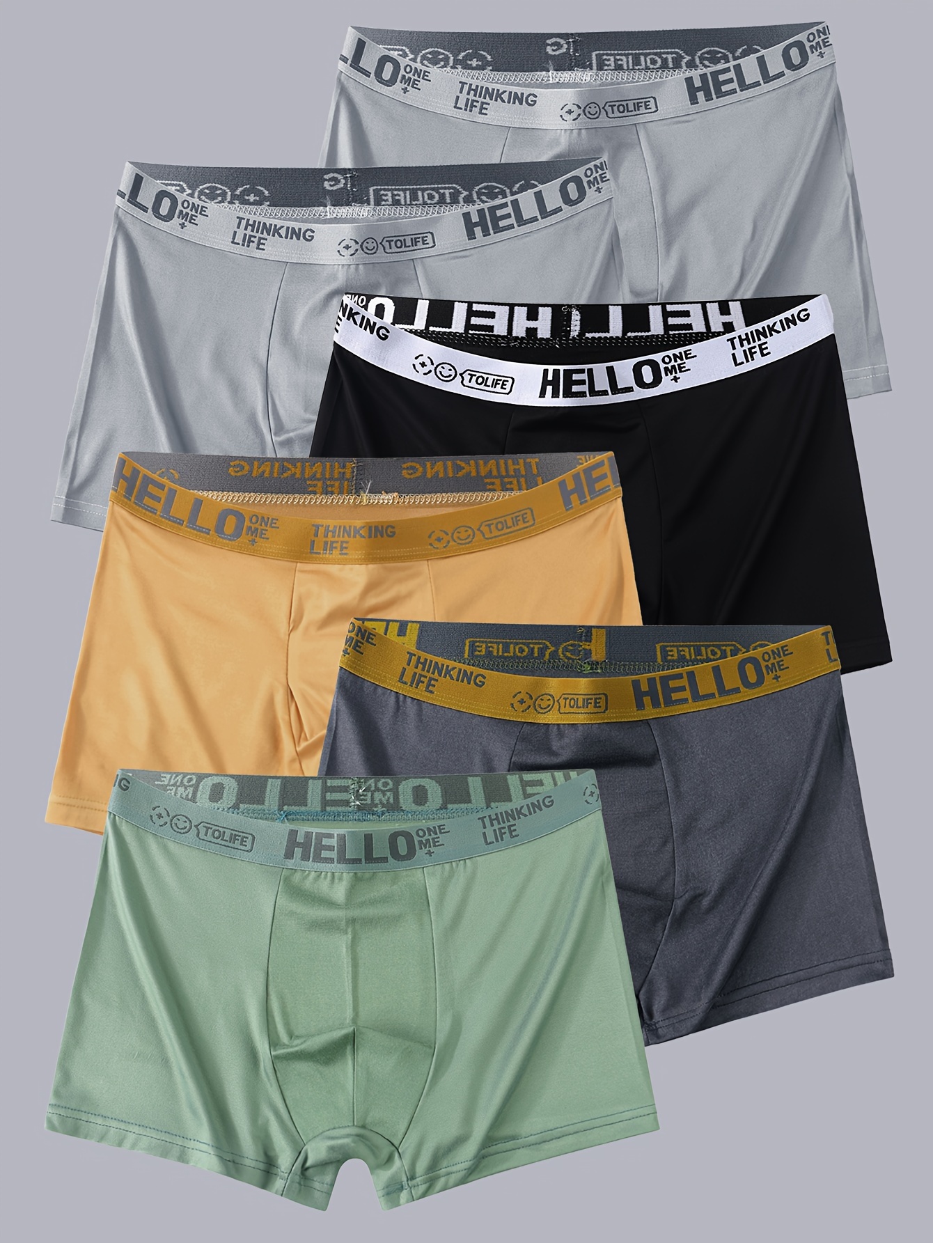 pack mens hello print boxer briefs 95 polyester spandex Temu