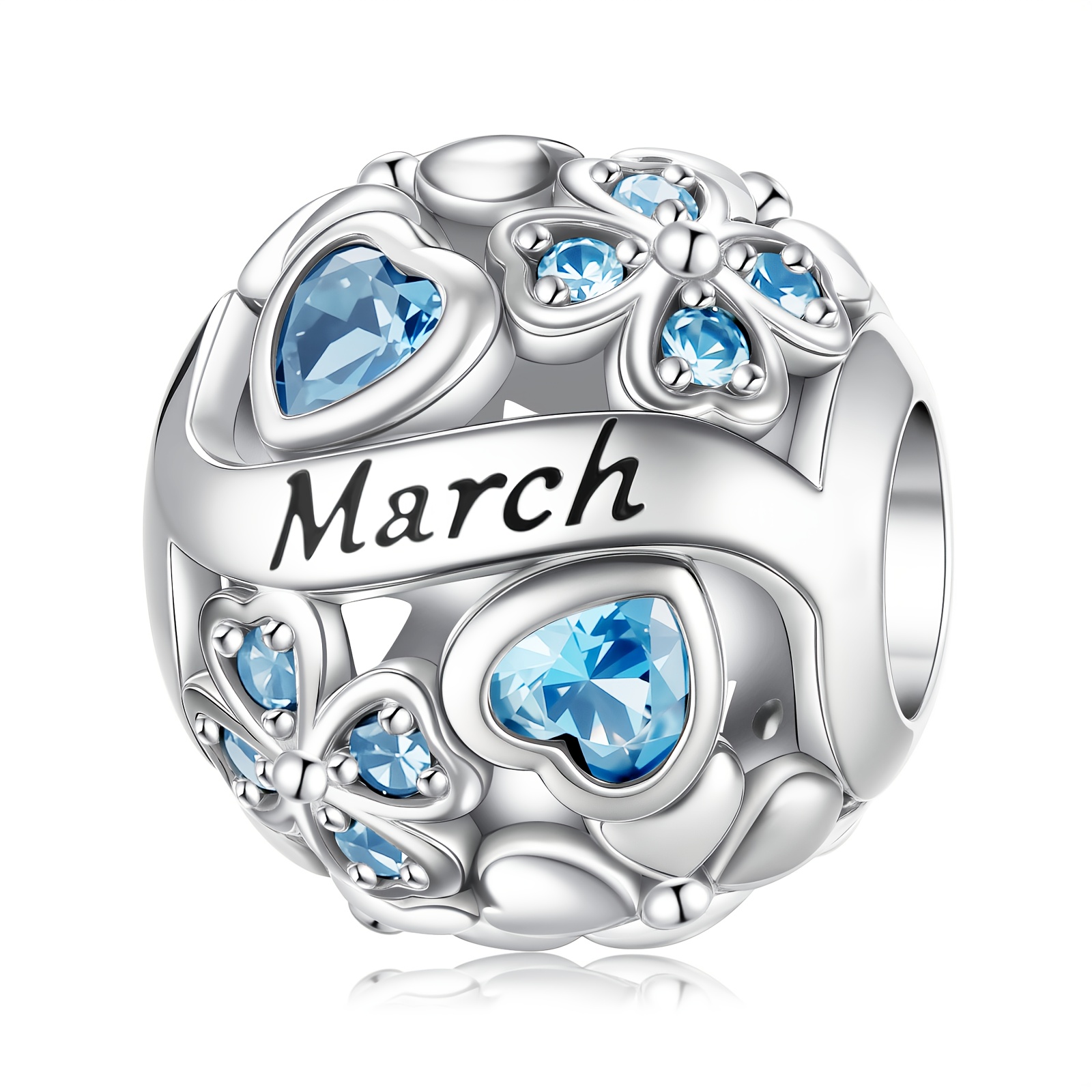 TEMU December Födelsesten Välsignelse Silverpläterat Hjärta Pärlhänge för DIY Armband, Halsband Smycken, Kvinnors Födelsedagspresent,