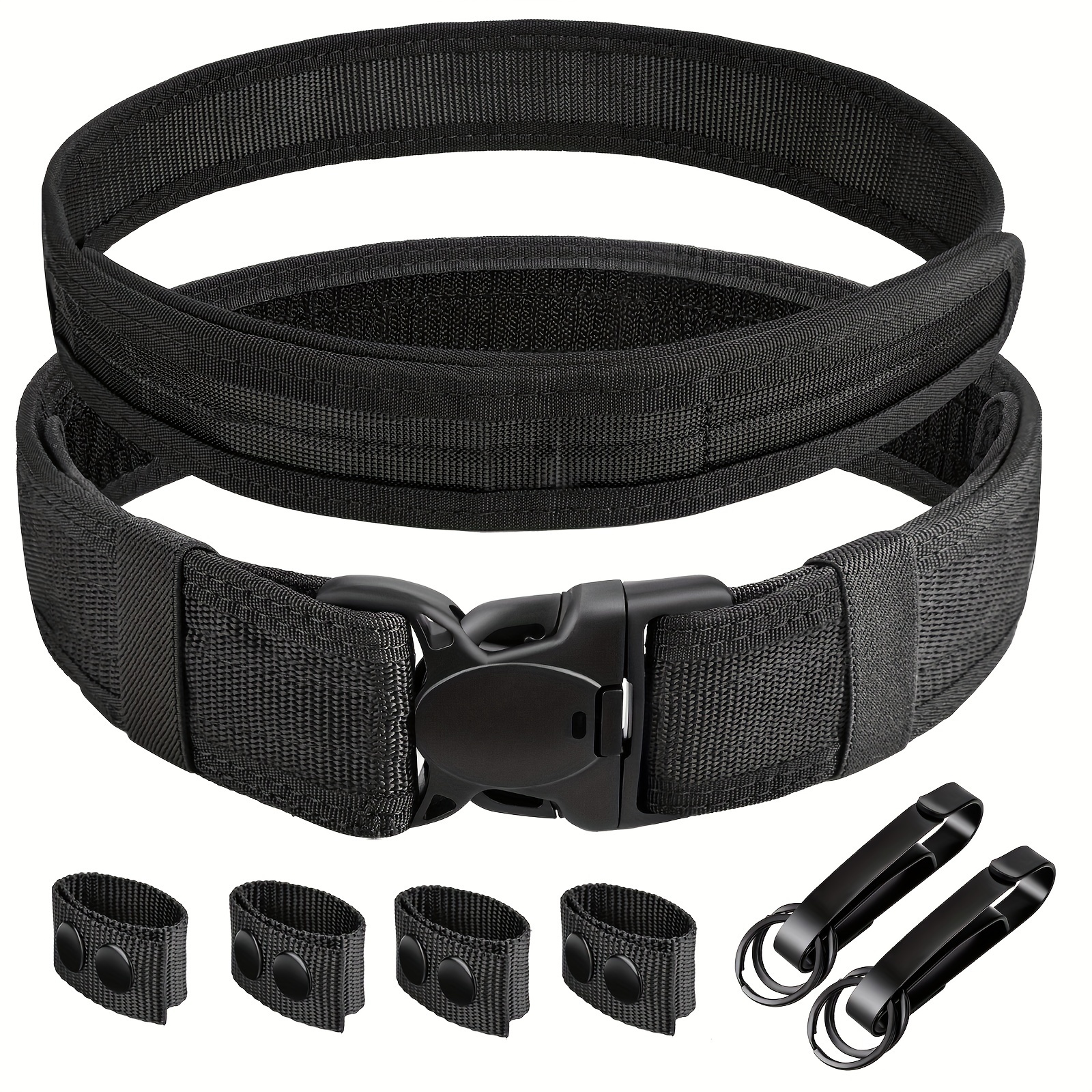 

2" Nylon Duty Belts Law Enforcement Officer With 2 Duty Belt Key Holder And 4 Belt Keepers