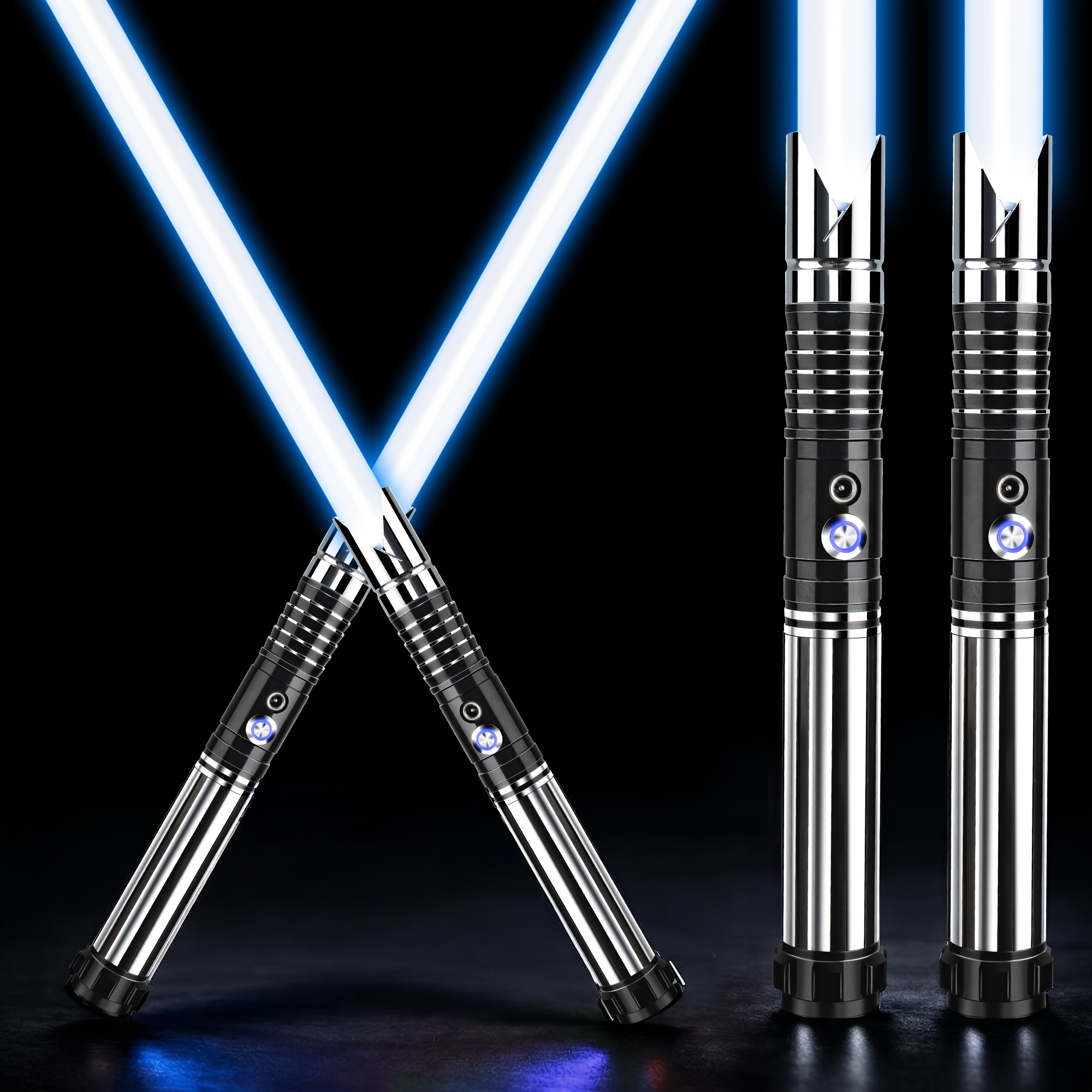TEMU [2 In1 Max 63in] Extended Led Glowing Sword With Alloy Handle, 16 Color Change, Detachable Blade, 2-in-1 , Realistic Sound Effect, Usb