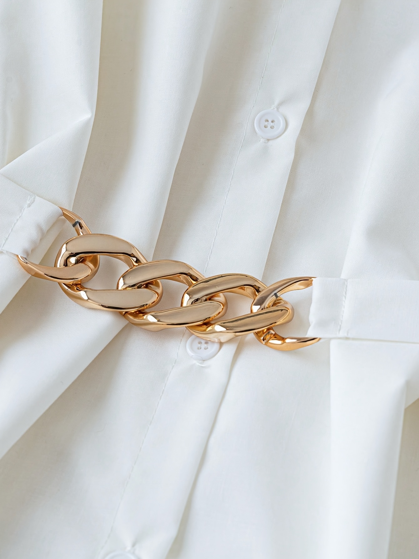 camisa estilo francés mujer cinturón dorado Temu El Salvador