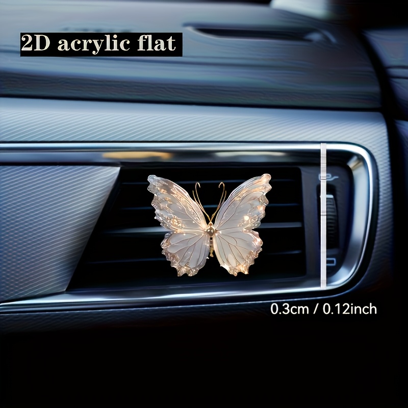 TEMU 2d Flat, 1pc Cute Pattern Car Air Vent Clip Decoration, "fragrance-free", Acrylic Luxury Cartoon Ornaments Small Gifts, Interior Additions,