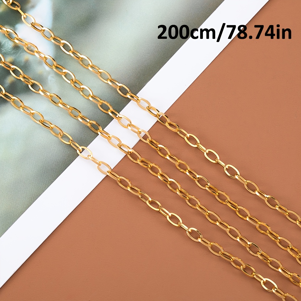 TEMU 1 Metro/2 Metros Cadena de Acero Inoxidable de 4 mm Cadena Collar Suministros para Hacer Joyas al Por Mayor