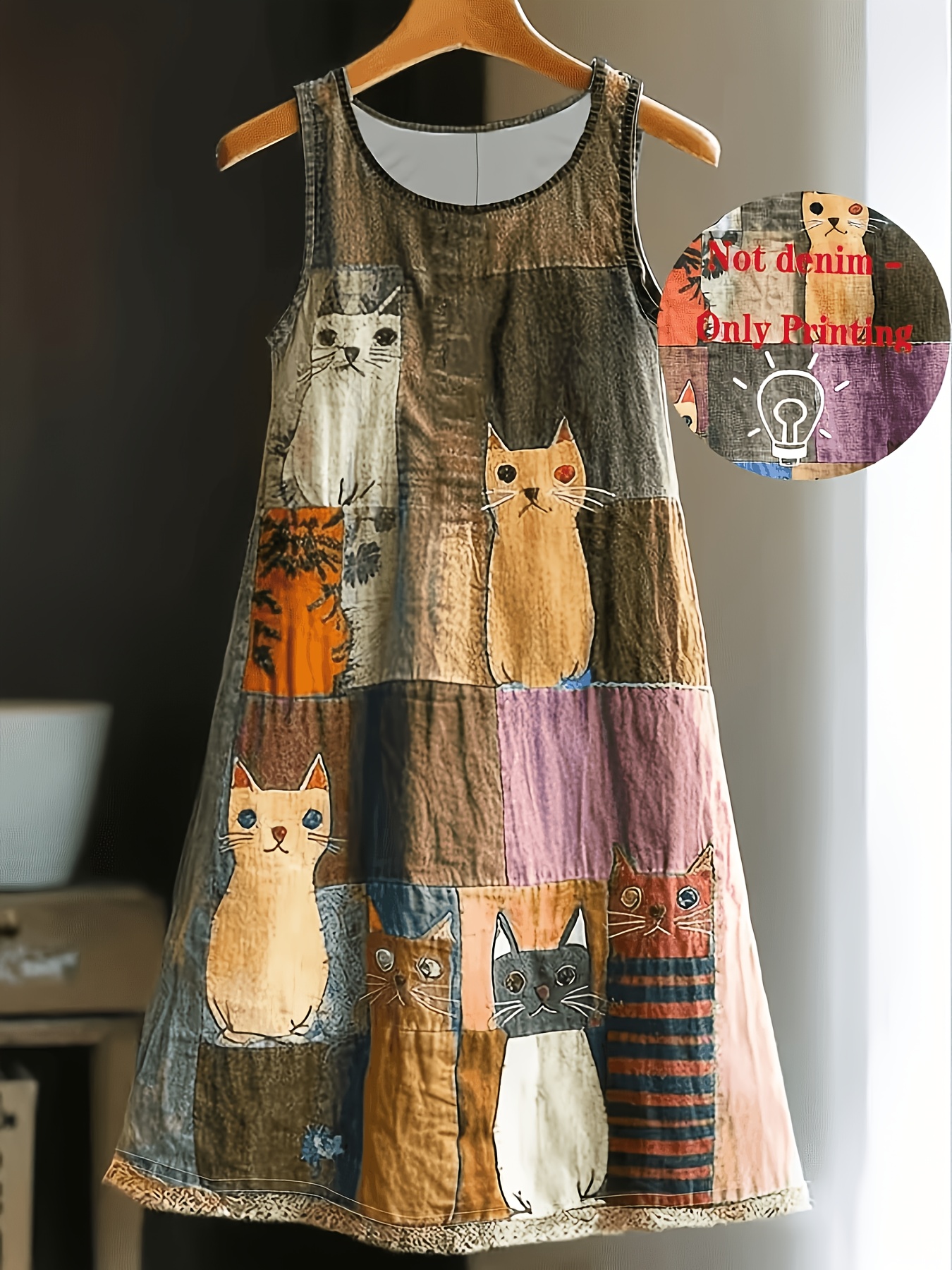 cat print dress womens sold on Temu Canada