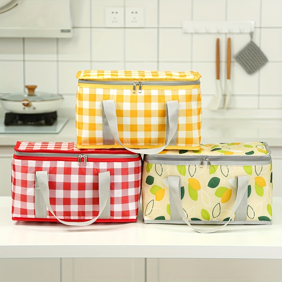 

Large Capacity Insulated Picnic Bag - Durable Oxford Fabric, Portable Lunch & Travel Tote For Outdoor Camping And Storage Large Insulated Lunch Bag