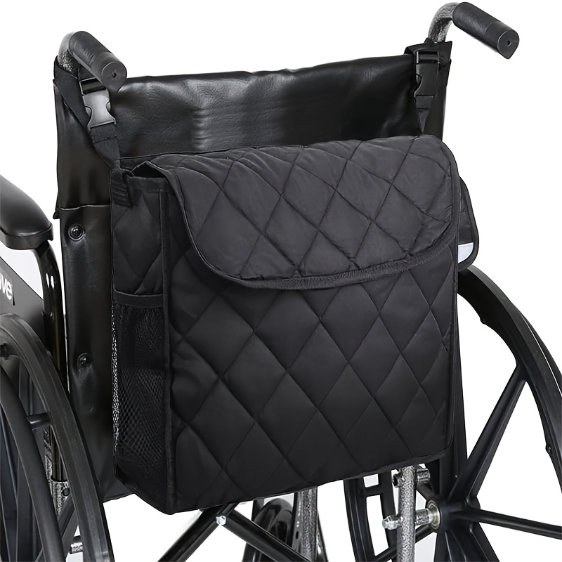 Image of Wheelchair Backpack, Walker Hanging Bag, Storage Box, With Adjustable Shoulder Straps, Wheelchair Accessory Bag, Suitable For The Elderly And People With Disabilities