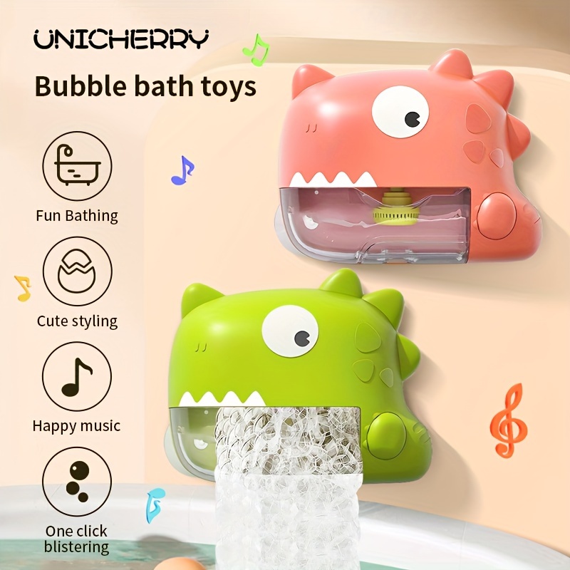 

1pc Bubble Machine Bath Toys, Cute Dinosaur Water Toy Automatic Bubble Maker With Music & Silence Mode, Fun Bathtub Water Play Birthday Gift