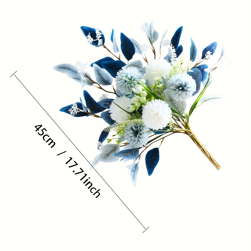 1pc blue artificial hydrangea bouquet home table decor ideal for halloween christmas valentines thanksgiving mothers day Product details 2