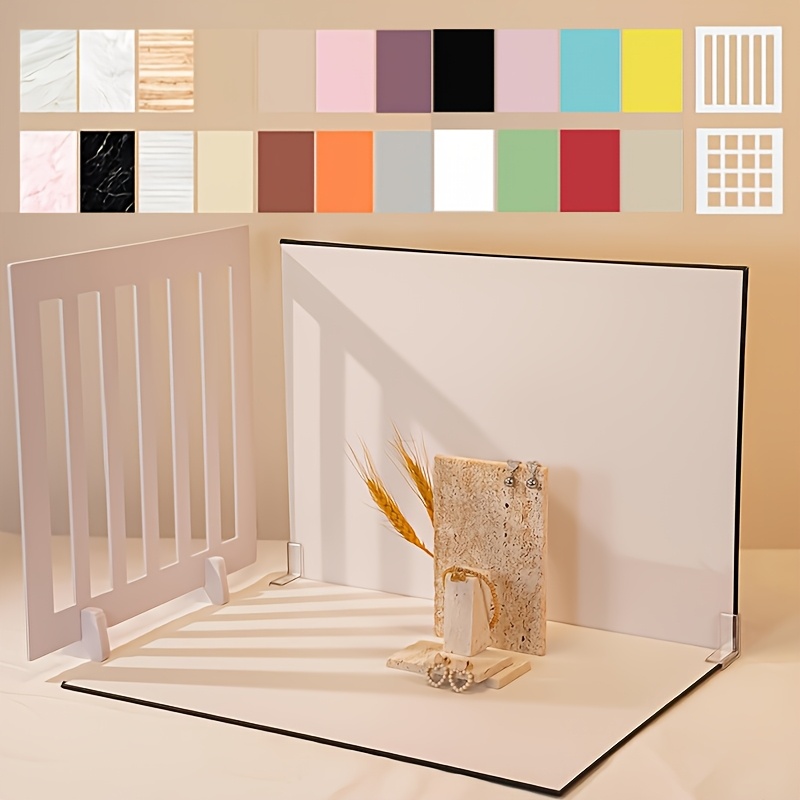 Image of 2d Flat, 14pcs 22pattern Photography Backdrop Product Photo Background Board: Small Product Photoshoot Props Kit For Mini Items Picture. (16.5x11.8inch )