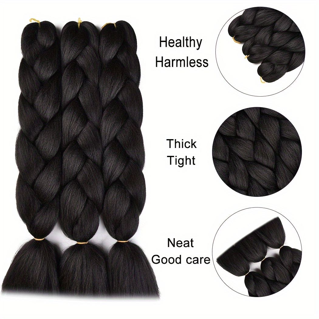24 inch crochet braiding hair extensions 3pcs for all styles details 2