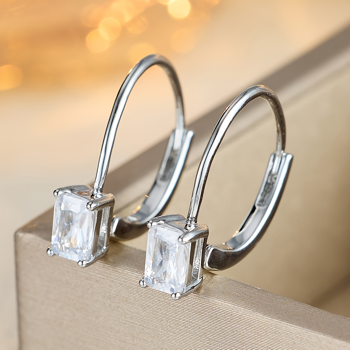 Classic Copper with Synthetic Zirconia Inlay Earrings