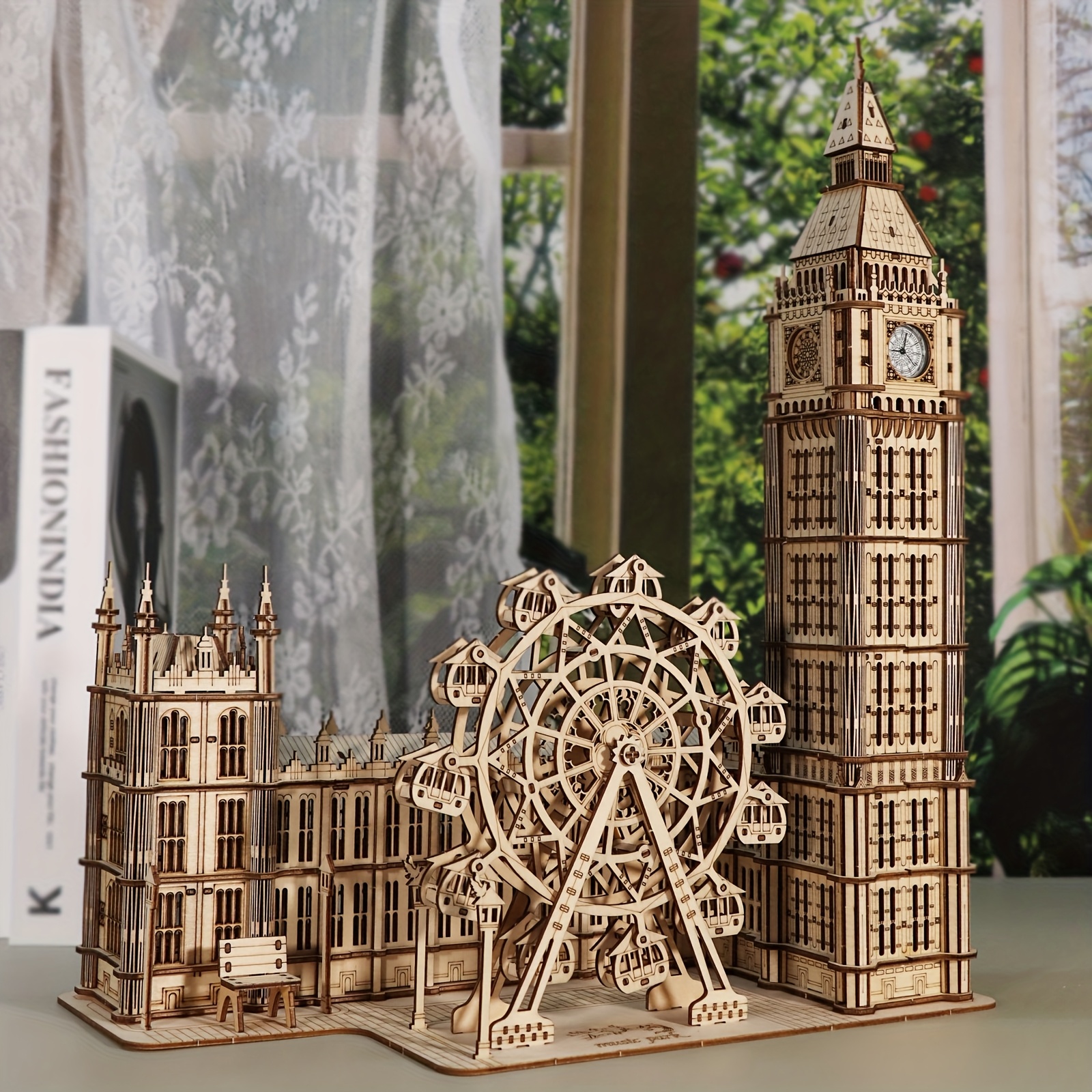 3d Wooden Puzzle Clock Scene Wheel Model To Build Kit For Adults Diy Craft Unique Display Piece Perfect Christmas Or Birthday Gift