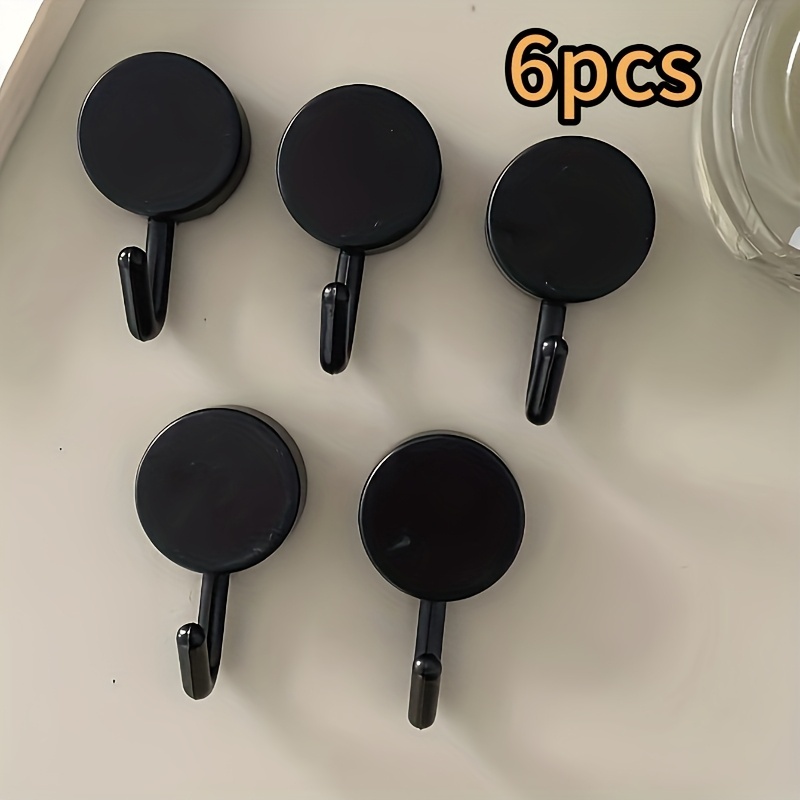TEMU Set da 6 ganci da parete autoadesivi - Facili da installare, nessuna foratura richiesta, presa salda per cucina e bagno, appendiabiti