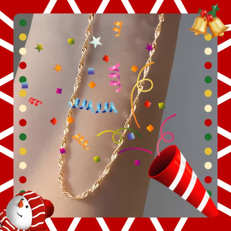 E-shop Elegante 18K vergoldenete Edelstahl Wellenknochenkette, minimalistischer, sensibler Stil, geeignet für den täglichen Gebrauch und als Geschenk,