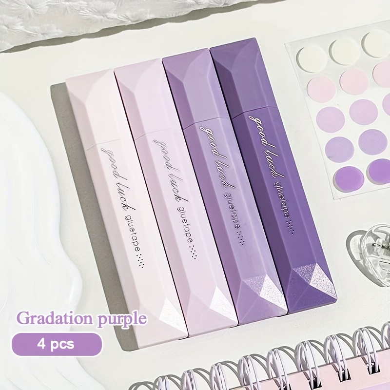 E-shop 4 Stück 360 Grad Drehbares Doppelseitiges Punkt-Klebeband, Große Kapazität, Essentielle Schreibwaren, -Klebstoff, Bastelarbeiten, Schulanfang,