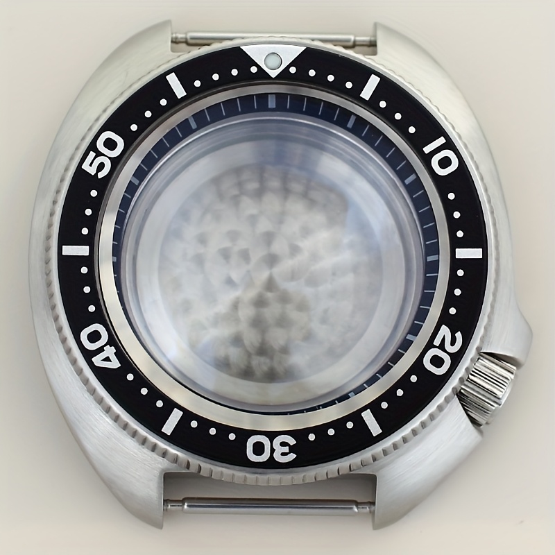 TEMU 44.3mm Diving Watch Case Mod Turtle Sapphire Glass For Nh38 Automatic Movement 28.5mm Dial Skx6105 Mod