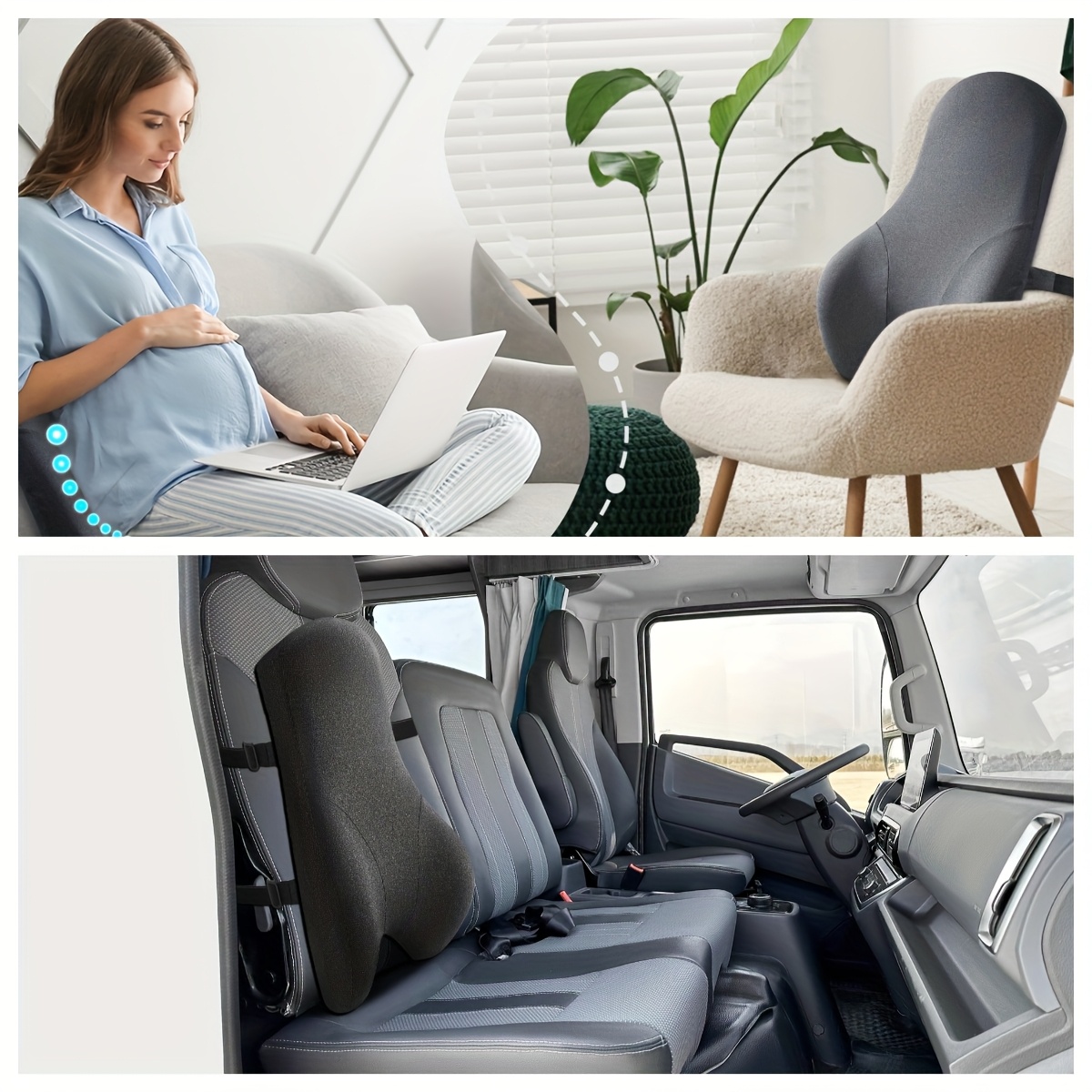 long back support pillow for   recliner sitting back cushion for   big ergonomics orthopedic posture backrest pillow memory foam back cushion for car seat office chair desk chair gaming chair Product details 3