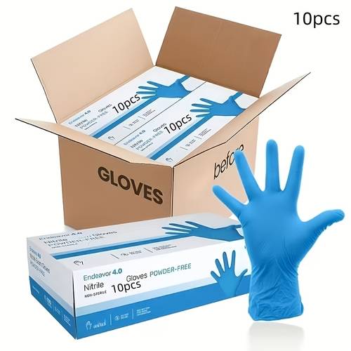 blue nitrile gloves are durable lightweight free and powder free making them versatile cleaning automotive and tattooing purple