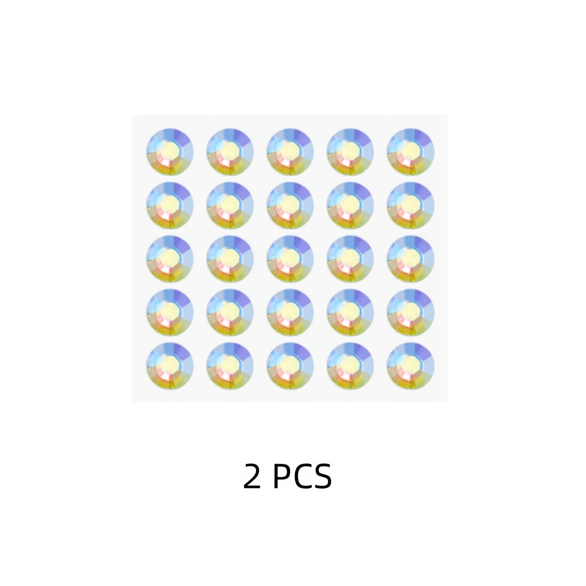 TEMU 3mm, 4mm, 5mm, 6mm, 8mm, 10mm, And 12mm Self-adhesive White Ab Rhinestone Stickers, 2 Sheets/set, Of Circular Gemstone Stickers, Used For