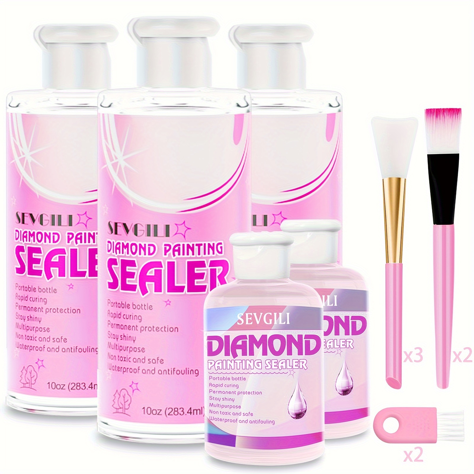 

Diamond Art Painting Sealer Kits 1090.2ml With Brushes, Diamond Art Sealer Puzzle Glue Diamond Art Painting Accessories And Tools For Adults 38oz