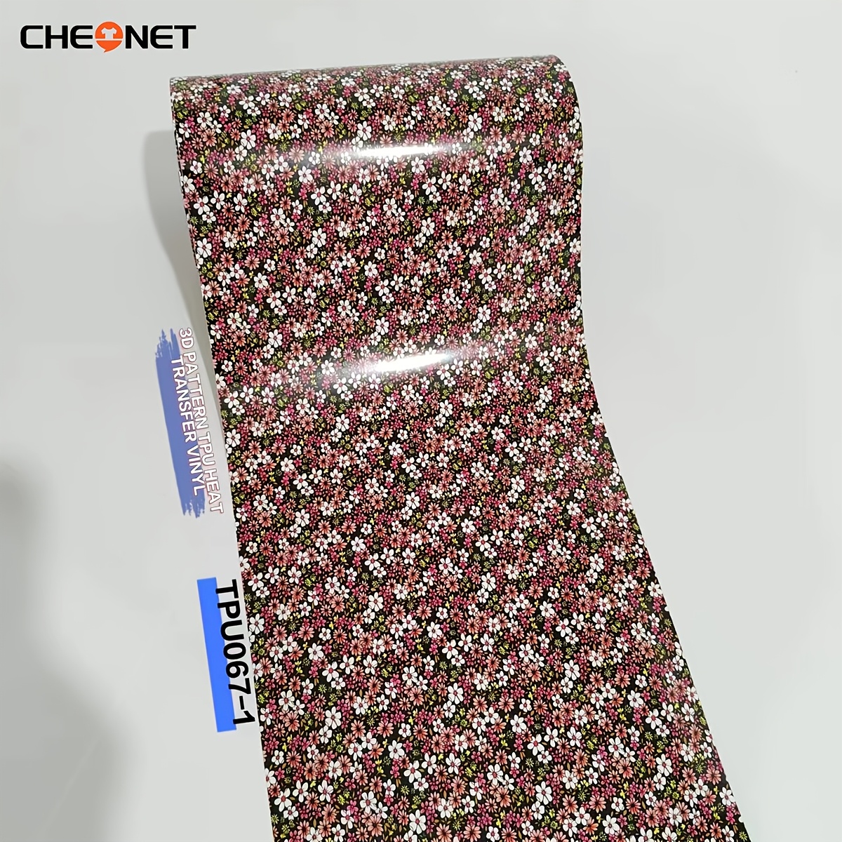 1roll 25x153cm/9.8inx5ft 3d Pattern Laser Heat Transfer Vinyl Diy Film