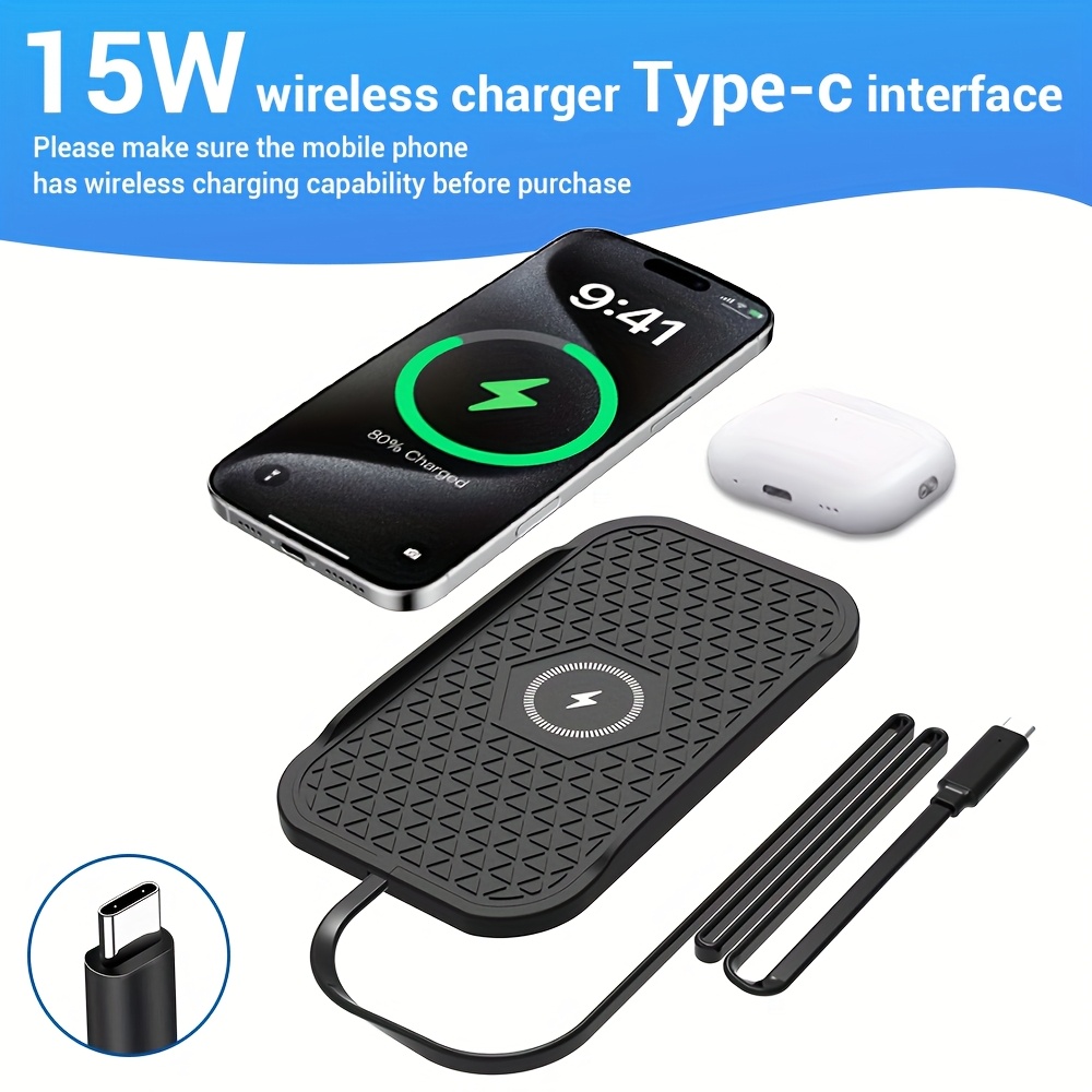 cargador coche inalámbrico 15w teléfono auriculares Temu Argentina