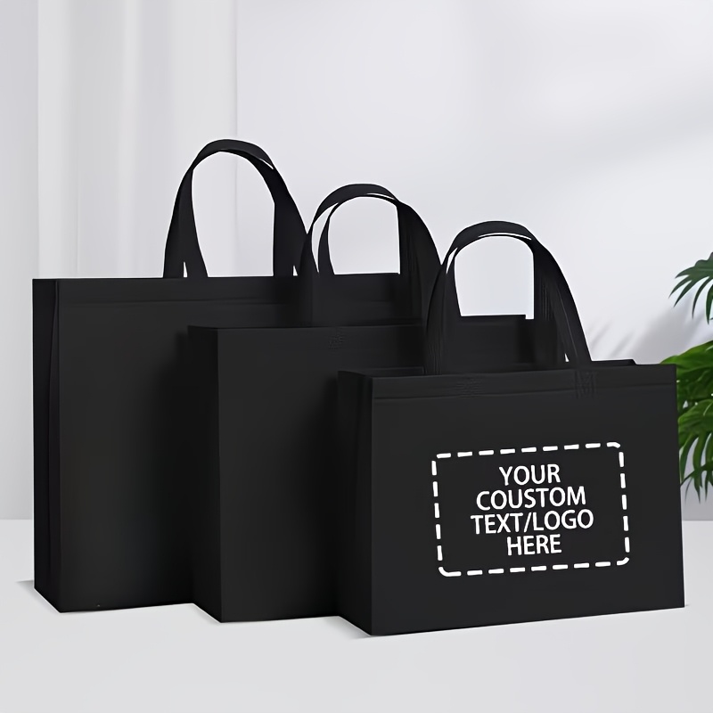 TEMU 100pcs Customizable Reusable Tote Bags - Large Non-woven Shopping Bags, 5 Sizes, 9 Colors Available, Foldable And Portable, Vibrant Colors For