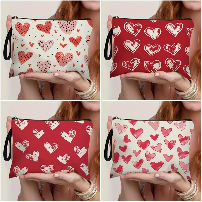 

4pcs Women' Makeup Bags With , Polyester Zippered Pouches For Travel And Daily Use, Perfect Gift For Ladies, 6.7" X 9.9", Gift For Women | Stylish Accessory | Patterns