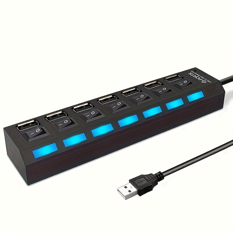 

VVIA 4/7-Port USB 2.0 , Interrupteur Indépendant, Compatible avec les , Mode d'Alimentation 5V, Expanseur de USB avec Indicateurs LED pour PC