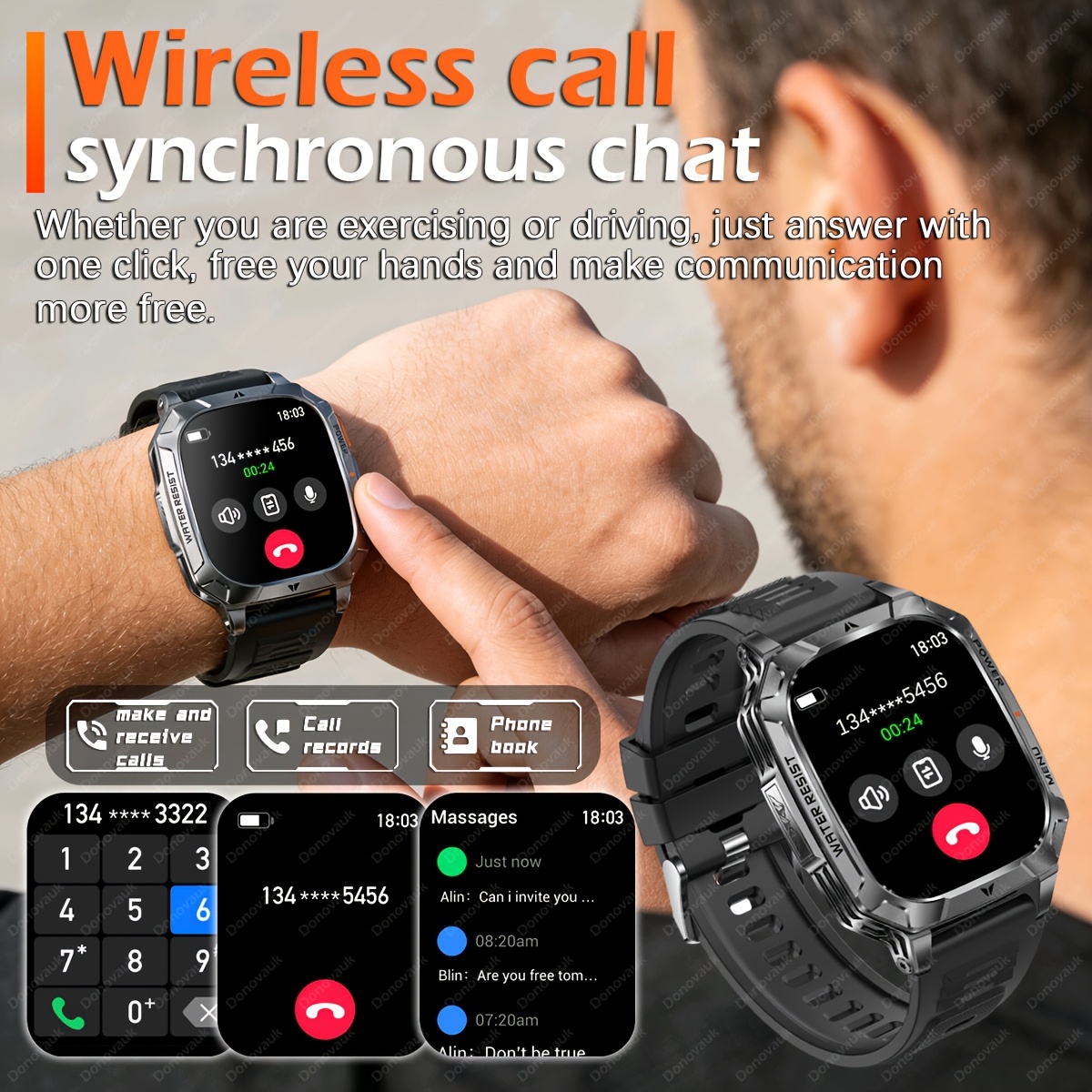 Smartwatch voor heren 2026, 2,01-inch HD-scherm, 1400mAh batterij met grote capaciteit, 120 dagen lange stand-bytijd, buitensporthorloge, draadloos bellen, LED-zaklamp, 200+ wijzerplaatontwerpen, stemassistent, herenhorloge, 120+ sportmodi, horloge voor fitnesstracking, kerst-, halloween-