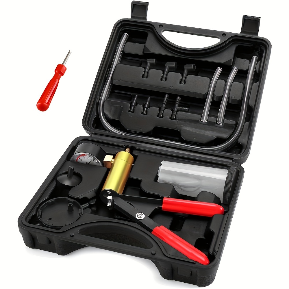 Kit de 22 peças para purgar travões e bomba de fluido com testador de bomba de vácuo, extractor de válvulas e ferramentas para limpeza do cilindro mestre