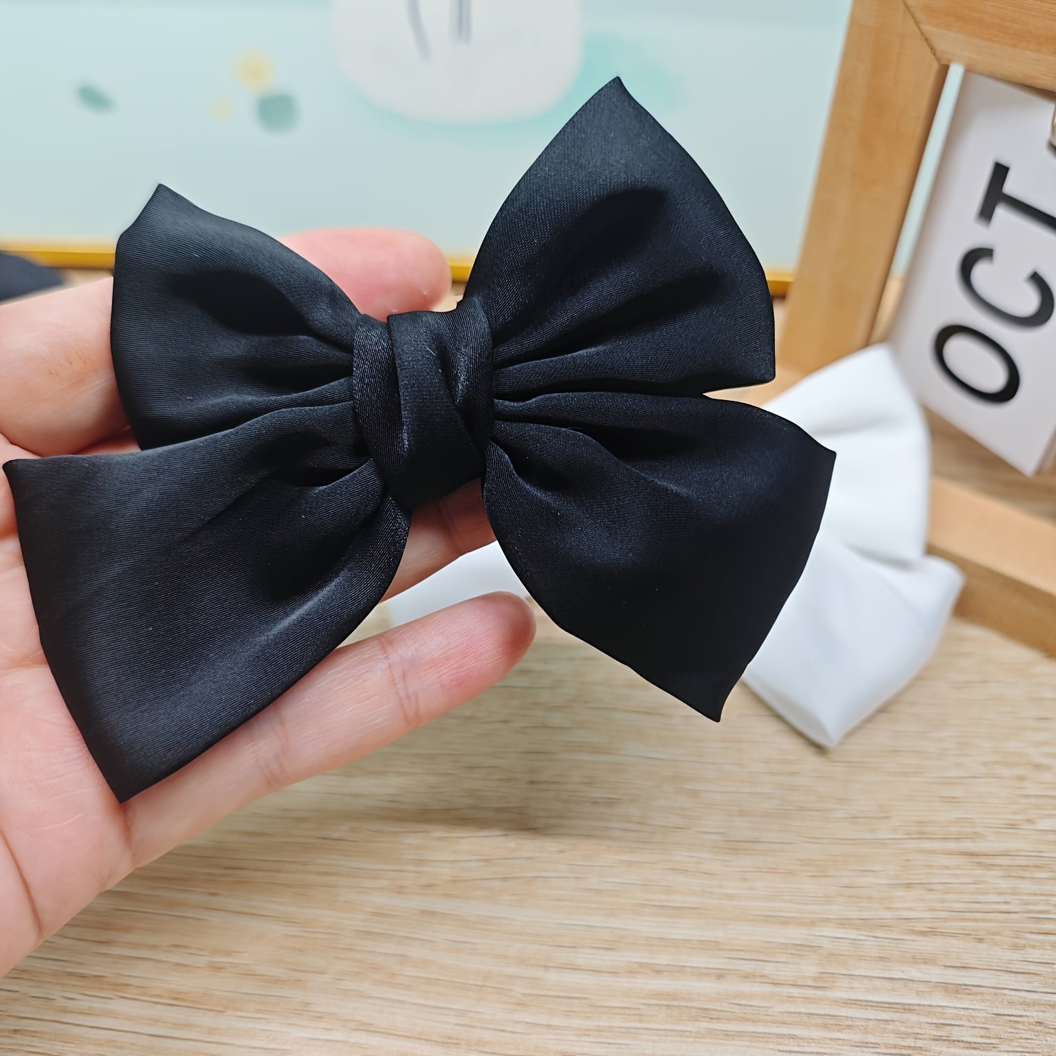 

2pcs Polyester Bowknot Shoe Charms Set, Elegant Hair Accessory Bow Decorations For Shoes And Bags